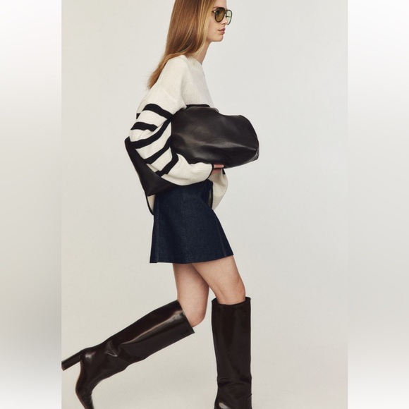 H&M Dark Brown Patent Knee High Boots Sz 40 9 - Picture 3 of 5